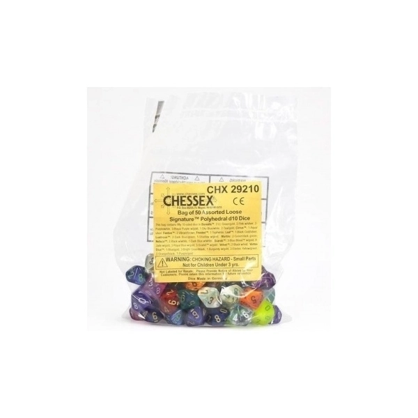 Bag of 50 Asst. Loose Signature Poly. d10 Dice