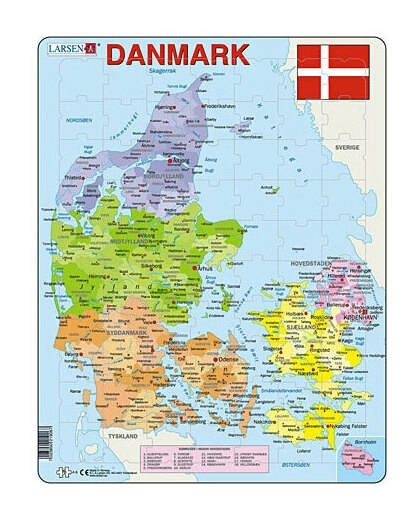 Lernkarte - Dänemark (politisch)