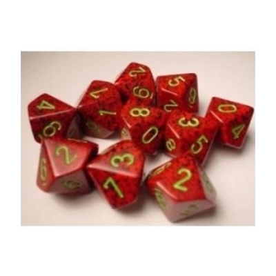 Speckled Polyhedral Ten d10 Set - Strawberry