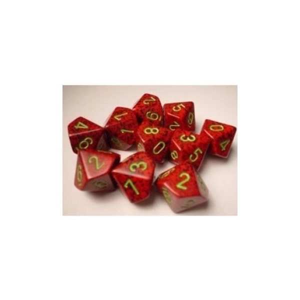 Speckled Polyhedral Ten d10 Set - Strawberry