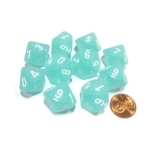 Chessex Ten D10 Sets - Frosted Teal w/white