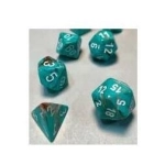 Marble Oxi-Copper/white Set of Ten d10s