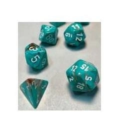 Marble Oxi-Copper/white Set of Ten d10s