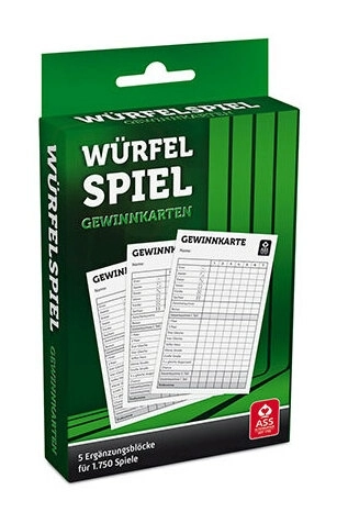 Würfelspiel - Gewinnkarten-Block (5er)