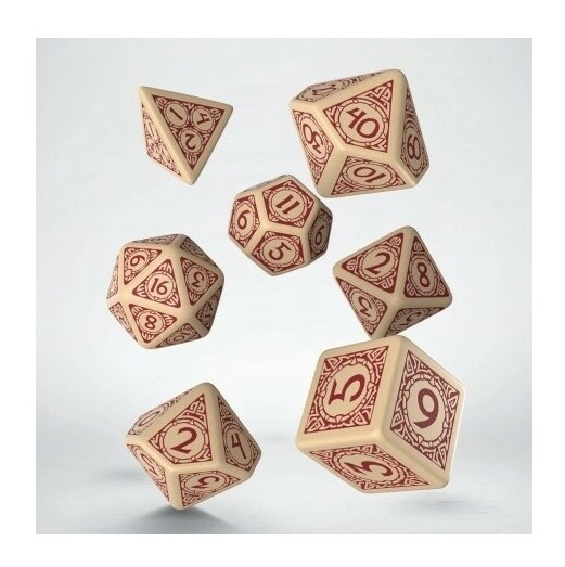 Viking Beige & Burgundy Dice Set (7)