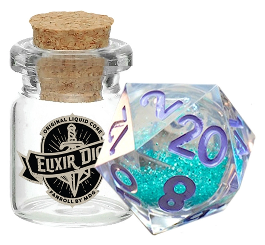 55mm D20 Elixir Liquid Core Dice Disco Vibes