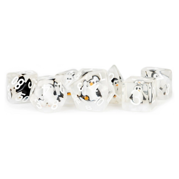 16mm Resin Poly Dice Set Penguin Dice