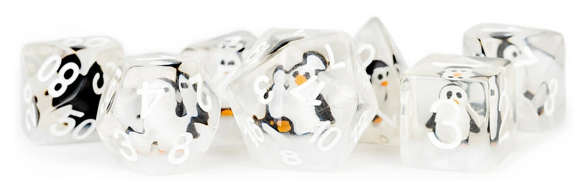 16mm Resin Poly Dice Set Penguin Dice