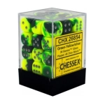 Gemini 12mm d6 Dice Blocks with pips Dice Blocks (36 Dice) - Green-Yellow w/silver