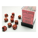 Gemini 12mm d6 Dice Blocks with pips Dice Blocks (36 Dice) - Black-Red w/gold