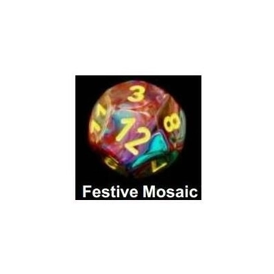 Bulk Dice Sets Bags Of 20 Festive Mosaic/Yellow