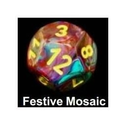 Bulk Dice Sets Bags Of 20 Festive Mosaic/Yellow