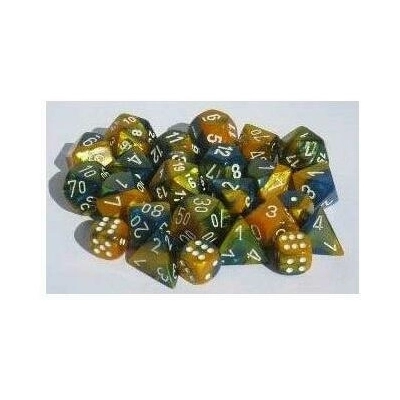 Bulk Dice Sets Masquerade-Yellow/white Gemini Bag of 20