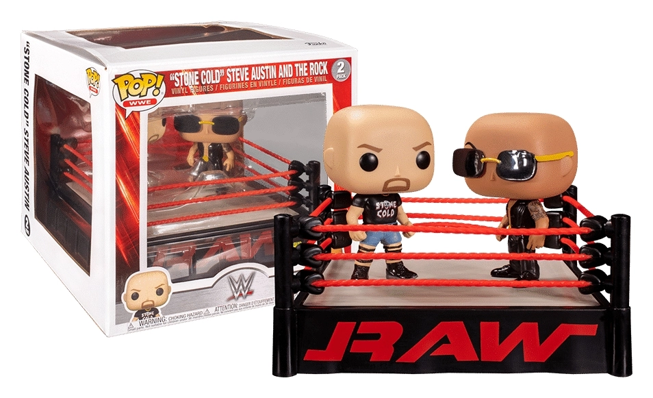 Funko POP! Moment WWE - The Rock vs Stone Cold in Wrestling Ring