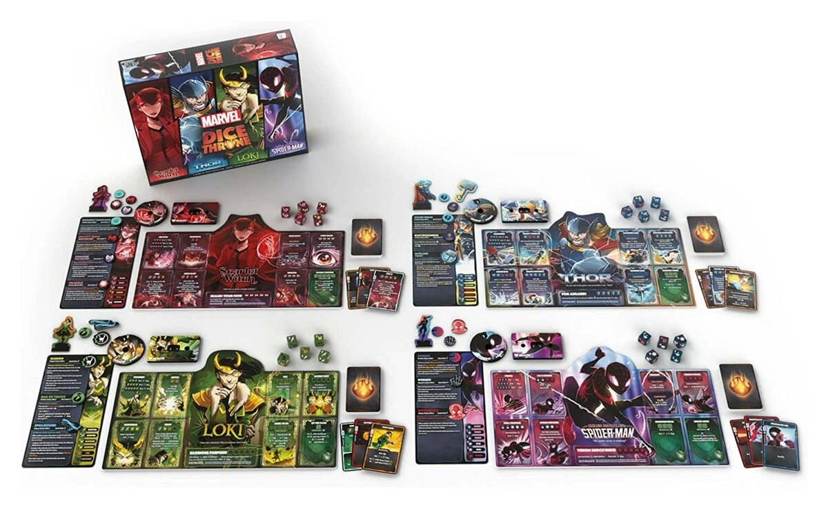 Dice Throne Marvel 4-Hero Box (Scarlet Witch, Thor, Loki, Spider-Man) - EN