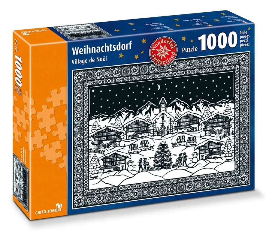 Scherenschnitt Weihnachtsdorf