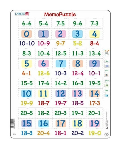 Lernpuzzle - Memo Rechnen Subtraktion (0-20)