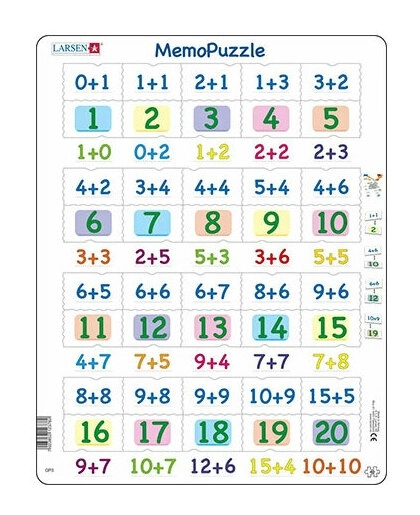 Lernpuzzle - Memo Rechnen Addition (0-20)