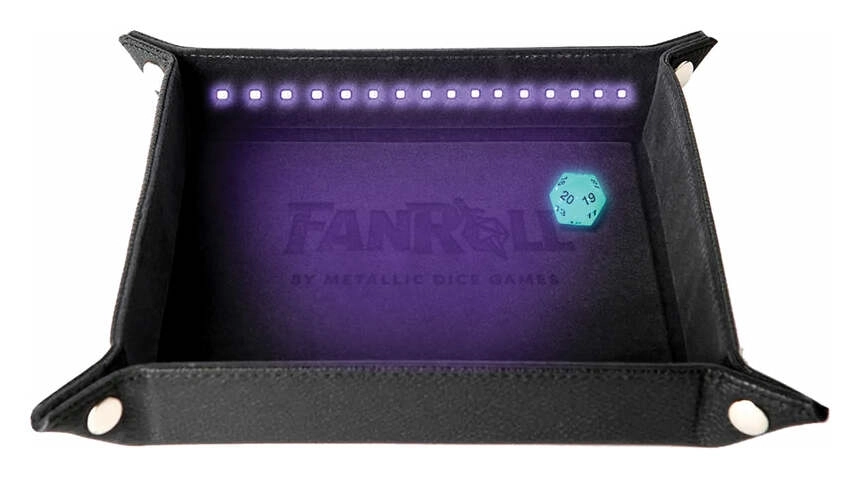 Blacklight Dice Tray with D20 Black