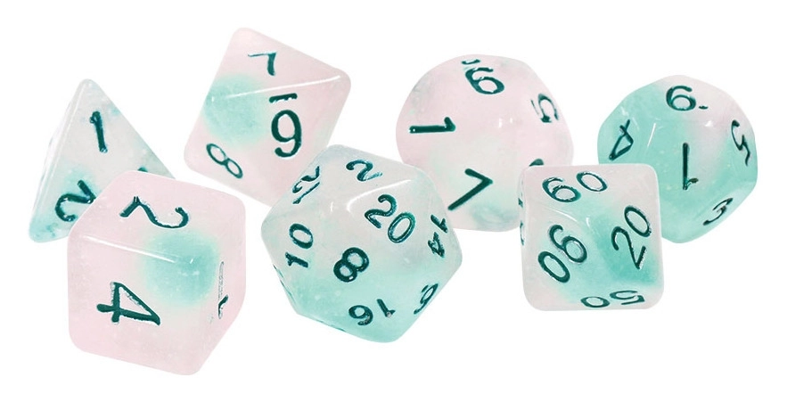 RPG Dice Set (7) Frosted Glowworm