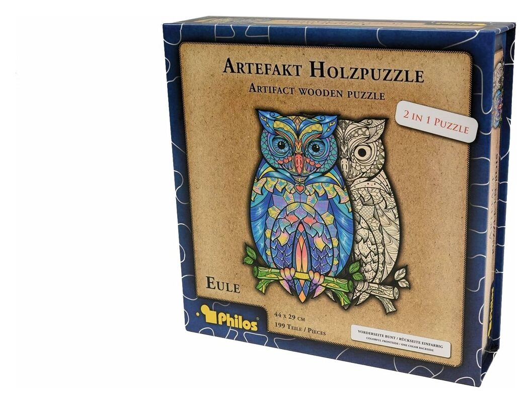 Artefakt Holzpuzzle 2 in 1 Eule - 199 Teile