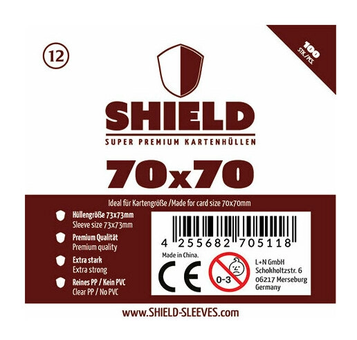 Shield Thin - 100 dünne Kartenhüllen (70 x 70 mm)