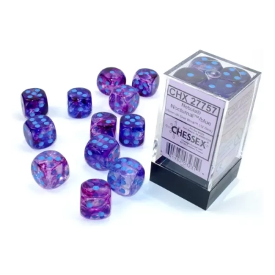 Nebula 16mm d6 Nocturnal/blue Luminary Dice Block (12 dice)