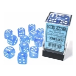 Borealis 16mm d6 Sky Blue/white LuminaryDice Block (12 dice)