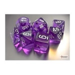 Chessex Translucent Mini-Polyhedral Purple/white 7-Die Set