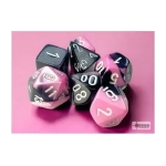 Chessex Gemini Mini-Polyhedral Black-Pink/white 7-Die Set