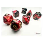 Chessex Gemini Mini-Polyhedral Black-Red/gold 7-Die Set