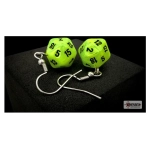 Chessex Hook Earrings Vortex Bright Green Mini-Poly d20 Pair