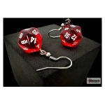 Chessex Hook Earrings Translucent Red Mini-Poly d20 Pair