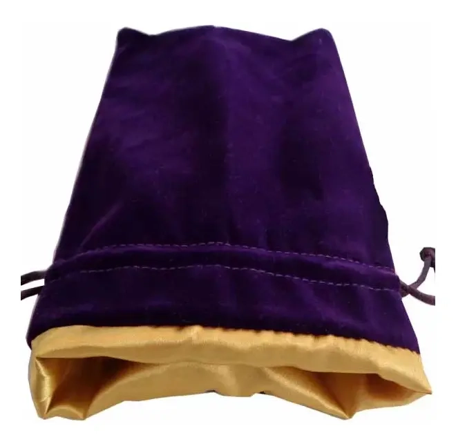 Dice Bag Purple Velvet Dice Bag with Gold Satin Lining 4x6