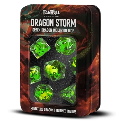 Dragon Storm Inclusion Resin Dice Set Green Dragon