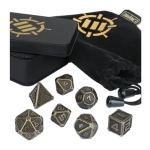 ENHANCE Tabletop RPGs 7pc Metal RPG Dice (Collector's Edition Black)