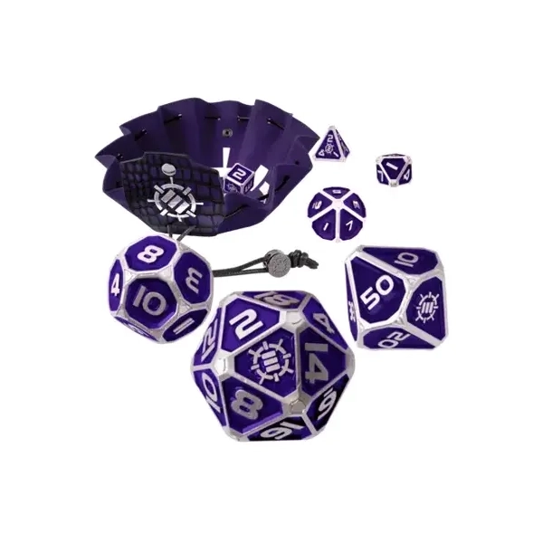 ENHANCE Tabletop RPGs 7pc Metal RPG Dice (Collector's Edition Purple)