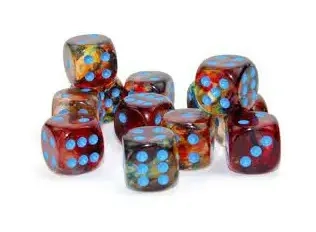 16mm d6 Blocks - Nebula TM 16mm d6 Primary/blue Luminary Dice Block™ (12 dice)