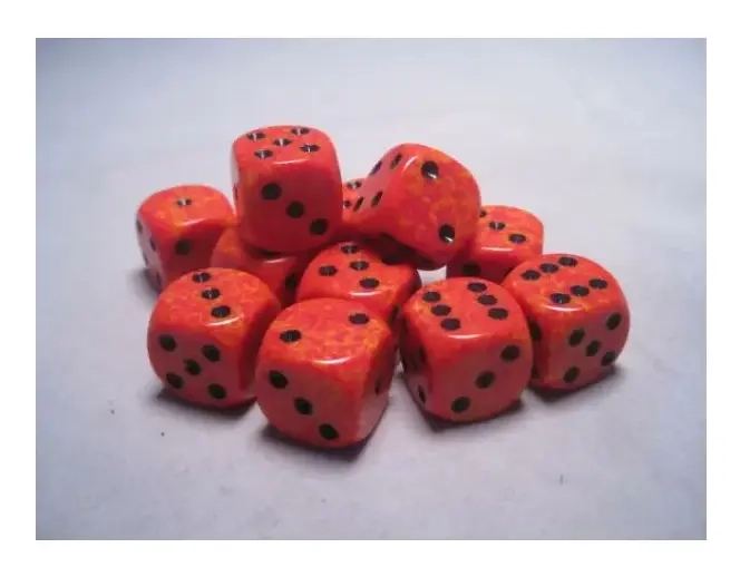 Dice Sets Fire Speckled 16mm d6 (12)