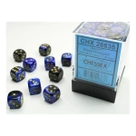 Gemini 12mm d6 Dice Blocks with pips Dice Blocks (36 Dice) - Black-Blue w/gold