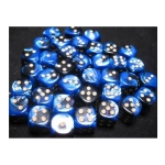 Gemini 12mm d6 Dice Blocks with pips Dice Blocks (36 Dice) - Black-Blue w/gold