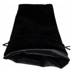 Black Velvet Dice Bag with Black Satin Lining 6x8