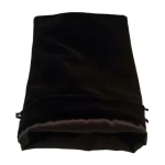 Black Velvet Dice Bag with Black Satin Lining 6x8