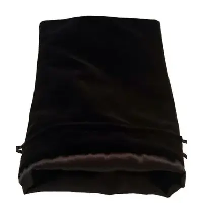 Black Velvet Dice Bag with Black Satin Lining 6x8