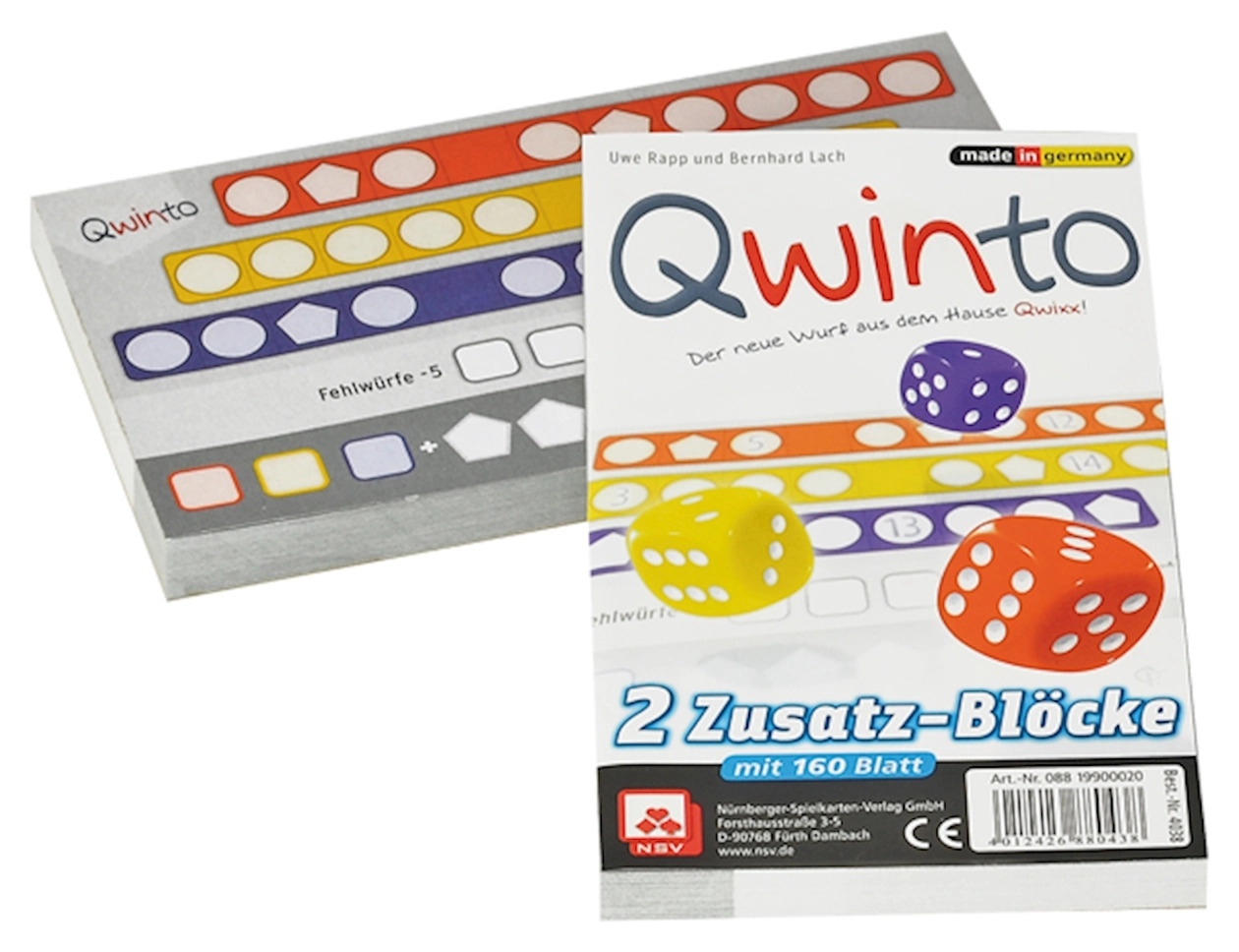 Qwinto - Zusatzblöcke 2x80 Blatt