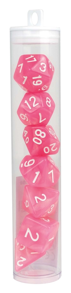 Würfelset RPG Moonstone pink