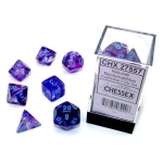 Nebula Mini-Polyhedral Nocturnal/Blue Luminary 7-Die Set (MOQ2)