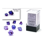 Nebula Mini-Polyhedral Nocturnal/Blue Luminary 7-Die Set (MOQ2)