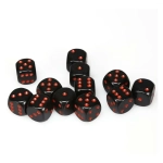 Dice Sets Black/Red Opaque 16mm d6 (12 Würfel)