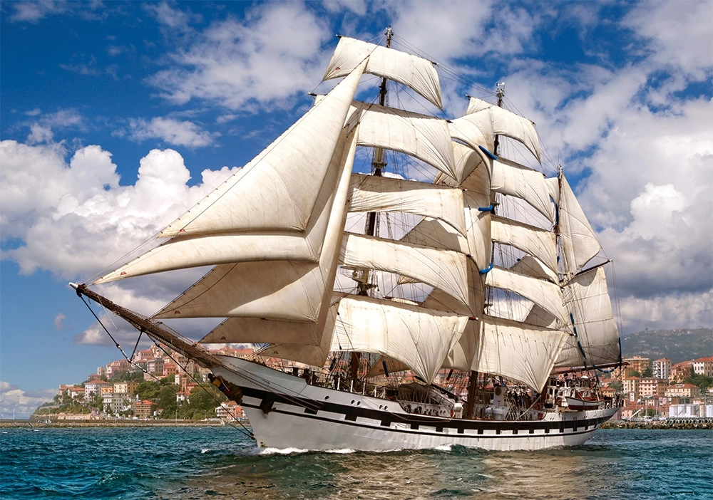 Tall Ship Leaving Harbour